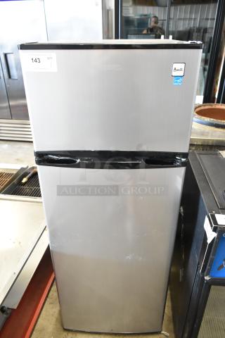 Avanti chrome finish cooler with freezer. 115 Volts, 1 Phase, excellent condition. Model label visible.