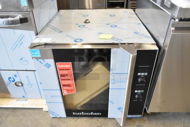 Brand new Moffat E32D5 Turbofan electric convection oven with steam. Scratch and dent, door latch fault. 208V, 1 phase.