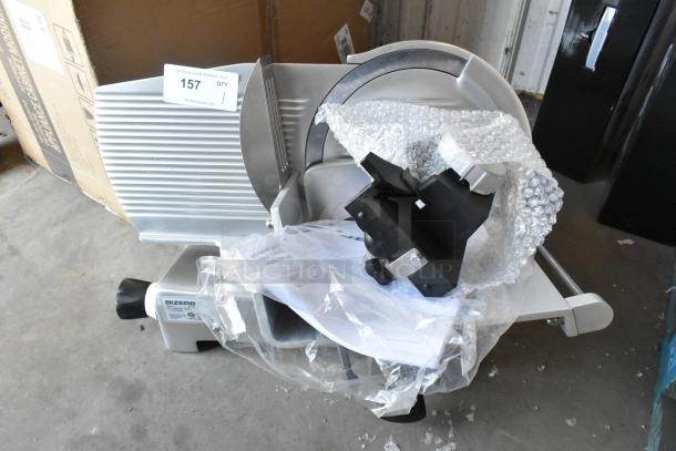 Brand new 2025 Bizerba GSE 12 commercial meat and cheese slicer. 12" blade, 110 volts, 1 phase. Scratch and dent condition.