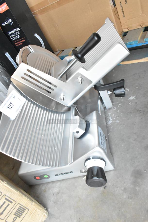 BRAND NEW 2025 Bizerba GSE 12 12" Meat and Cheese Slicer. Manual gravity feed, 110V, 1 Phase. Scratch and dent condition.