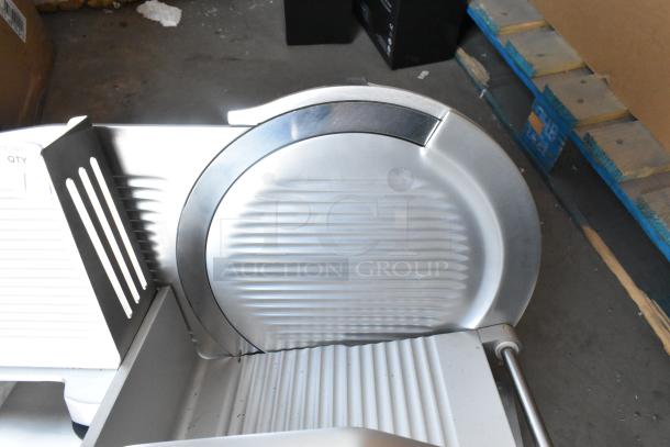 BRAND NEW 2025 Bizerba GSE 12 Metal Commercial 12" Meat and Cheese Slicer, 110V, 1 Phase, minor scratches.