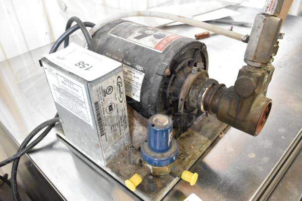 Cornelius Intelli Pump Motor, 115V, 1 Phase, shown with external labels and connections, in used condition.