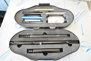 Freak paintball insert kit with case; includes 5 inserts, 3 barrels. Inserts labeled for sizes, stored in protective foam case.