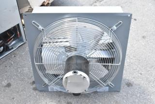 BRAND NEW Canarm SD180411 18" wall exhaust fan in scratch and dent condition, 3,200 CFM, 1/3 hp, 1 phase, 1-speed.