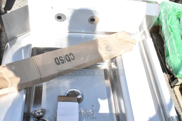 BRAND NEW Regency 600DDT36R 16 Gauge 3' Soiled Dish Table, right drainboard, stainless steel, scratch and dent condition.