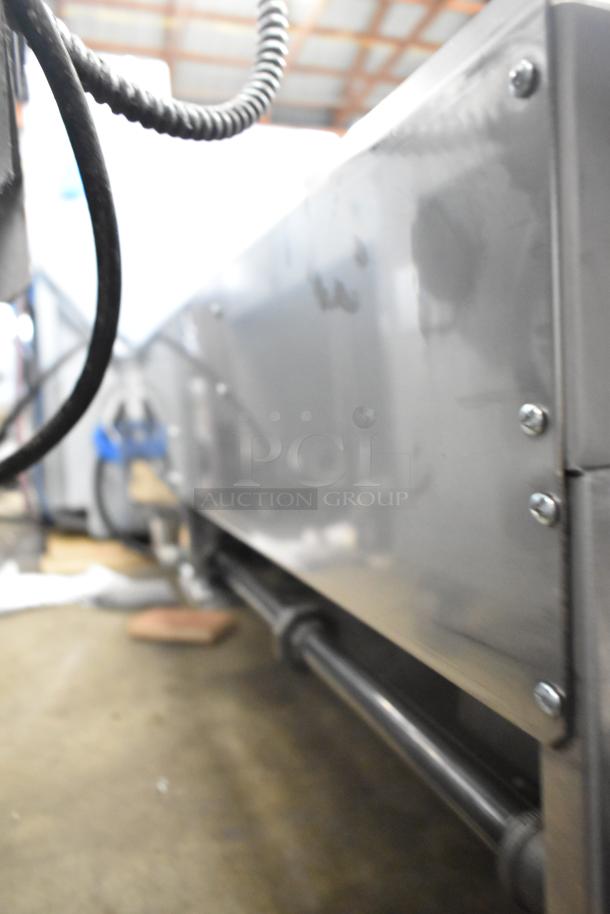 Brand new Garland stainless steel commercial countertop gas griddle, scratch and dent condition. Visible exterior panel.