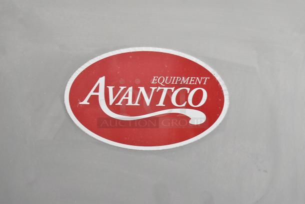 Avantco logo on a stainless steel surface. Model: 177EMBS94SS. Brand new with scratch and dent.
