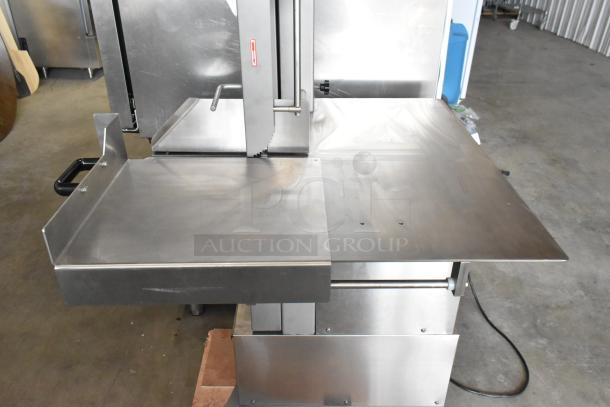 BRAND NEW Avantco 177EMBS94SS stainless steel commercial meat saw, 94" blade, floor model, scratch and dent condition.