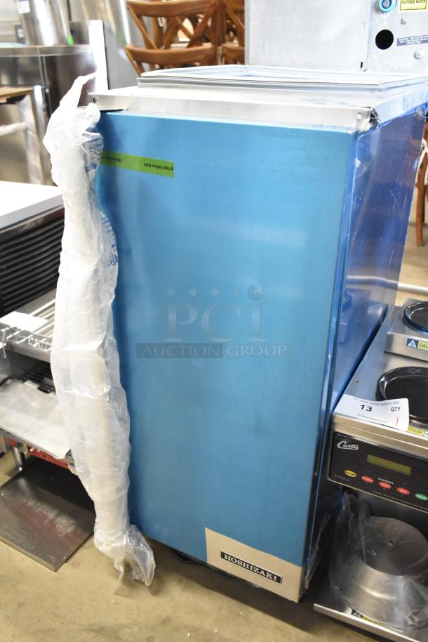 2025 Hoshizaki C-80BAK stainless steel undercounter ice machine, new scratch and dent, 27 lb. bin, model tag visible.