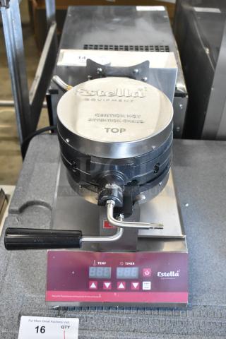 Brand new 2024 Estella 348WSMXS2A stainless steel commercial waffle maker, scratch and dent, 120V, 1 phase.