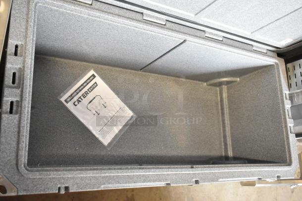 CaterGator CG200PG 210 Qt. gray rotomolded cooler, brand new with minor scratches, includes instruction manual inside.