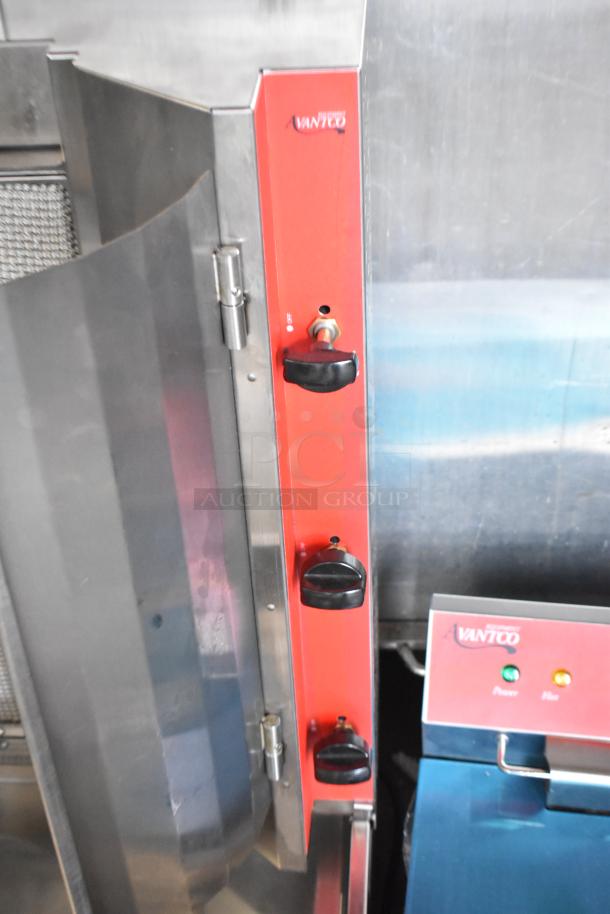 Brand new Avantco VB203 stainless steel vertical broiler, scratch and dent, 65 lb. capacity, 28,500 BTU, natural gas.