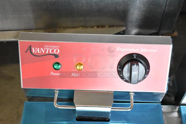 Avantco 177F102 dual tank electric fryer control panel with power and hot indicators; brand new condition.