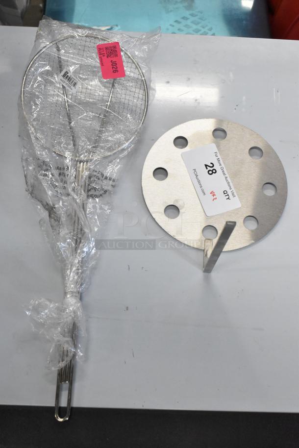 Brand new SLSKR713 skimmer and stainless piece. Skimmer in packaging, stainless piece with six holes. Scratch and dent condition.