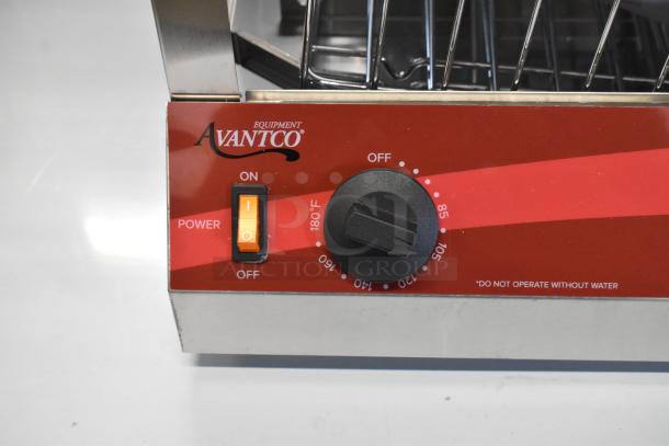 Avantco 177HDS100 stainless steel hot dog steamer, brand new, scratch and dent, 120V, 1 phase, 100 dog/48 bun capacity.