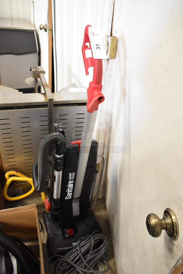 BRAND NEW Sanitaire SC9180D multi-surface upright vacuum cleaner, 13-inch, 120V, bagged, visible minor scratches.