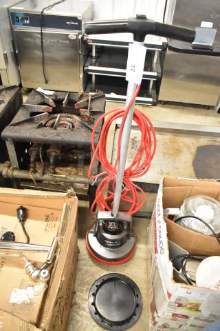 BRAND NEW Oreck 550MC Orbiter 12" Floor Machine, 115V, 1 Phase, with red power cord. Minor scratches and dents visible.
