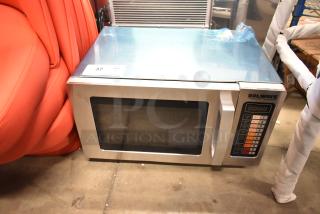 Brand new Solwave 180MW1000SS stainless steel commercial microwave with push button controls, 120 volts, 1 phase.
