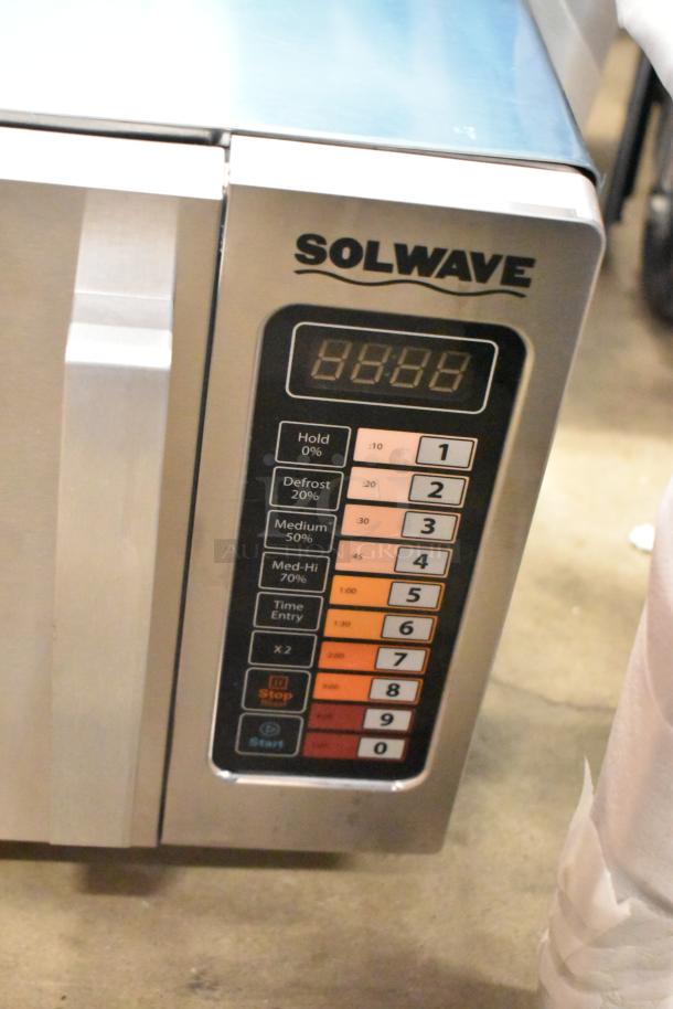 Solwave 180MW1000SS Stainless Steel Commercial Microwave, new, scratch and dent, push-button controls, 120V.