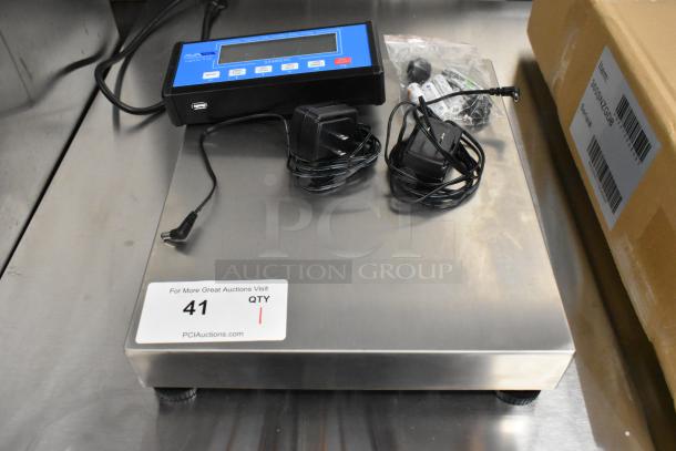BRAND NEW AvaWeigh BS70 70 lb. receiving scale, 14"x12" platform, legal for trade, includes power adapters and cables.