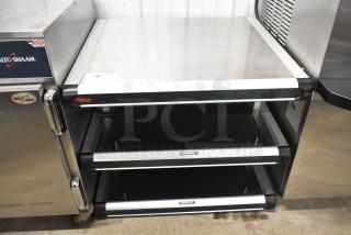 Hatco GR2SDH-24D heated display shelf, metal, 2 levels, countertop design, 120V, 1 phase, used condition.