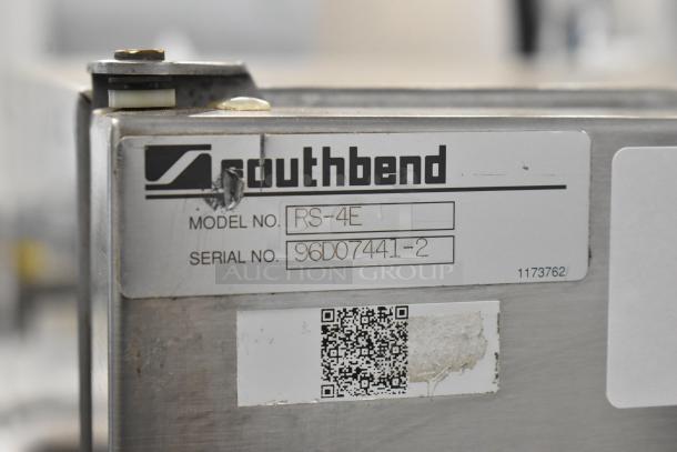 Southbend RS-4E RapidSteam stainless steel steam cabinet, model RS-4E, with visible label and serial number 96D07441-2.