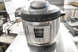 Instant Pot Lux 80 metal countertop pressure cooker, digital controls, 120 volts, 1 phase, good condition.