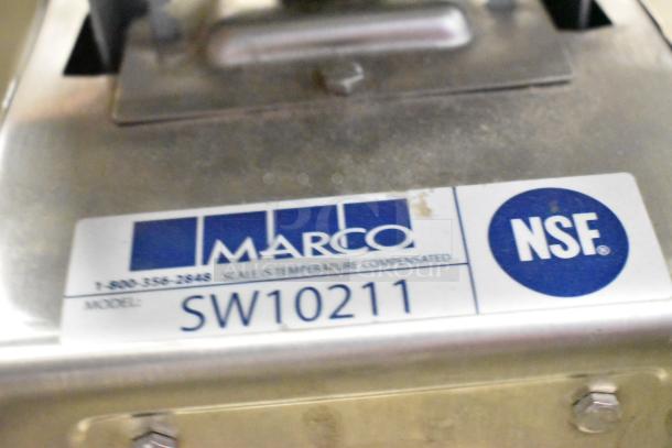 Two Marco SW10211 countertop scales, 30 lb capacity, temperature compensated, NSF certified, metal finish.