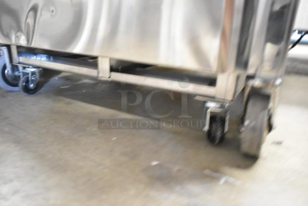 Easy Hardware Hybrid 684 stainless steel single bay sink, portable on commercial casters, sturdy and in good condition.