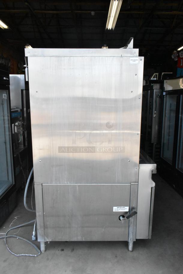 LVO FL14E stainless steel commercial pot and pan washer, front load, floor style, 460 volts, 3 phase, durable design.