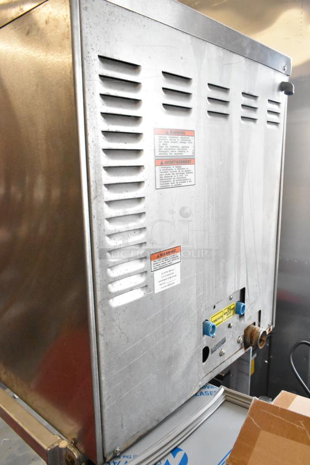 Hobart HC24EA5 stainless steel steam cabinet, single deck, on stand with casters, 208/240V, 3/1 phase, used condition.