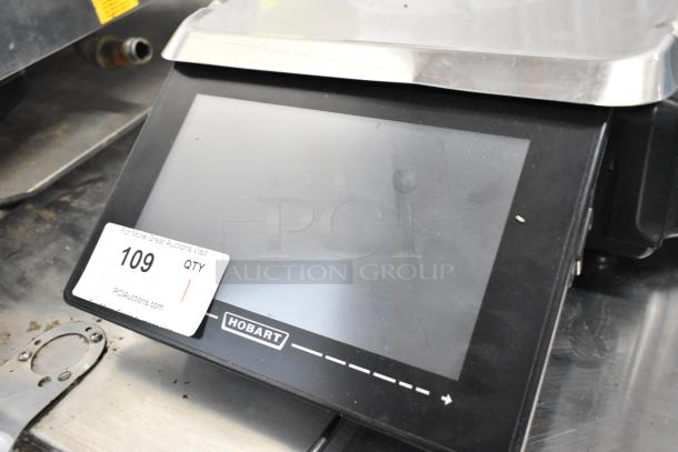 2016 Hobart HTi countertop food portioning scale, 120/208-240V, 1 phase. Features touch screen, model HTi, commercial use.