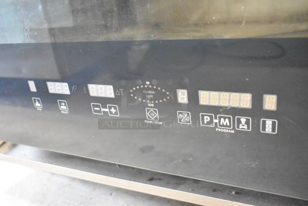 Unox Cadco XAV305 stainless steel convection oven control panel with digital display and function buttons, 208-240V.