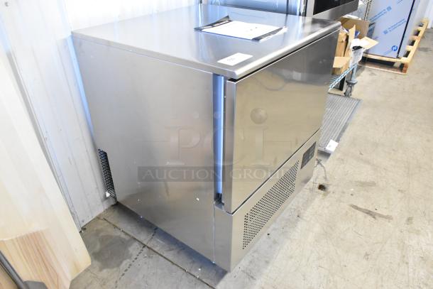 Brand new KoolMore KM-CBLC-5 blast chiller, stainless steel, 5-pan capacity, 30 lbs rapid chill, ETL certified.