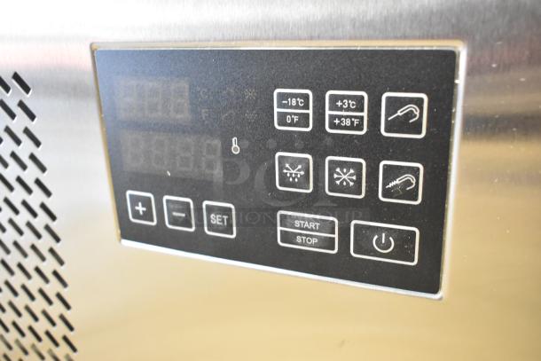 Control panel of KoolMore KM-CBLC-5 commercial blast chiller, showing settings for rapid chilling and freezing.