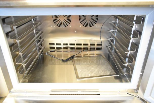 KoolMore KM-CBLC-5 blast chiller; new with scratches; stainless steel, 5-pan capacity, ETL certified; interior view.