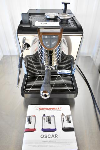 Brand new 2024 Nuova Simonelli OSCAR II AD black espresso machine, scratch and dent, direct connection, 110-120V, 1 phase.