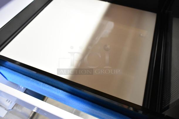 Brand new 2025 KoolMore KM-MD-1SS stainless-steel microwave drawer. Scratch and dent. 120 Volts, 1 Phase. Interior view.