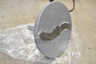 BRAND NEW 190M22HSKNIF slicer knife for #22 attachments, scratch and dent condition, silver metal, sealed in plastic.