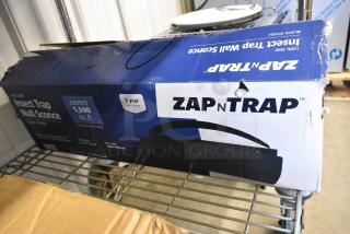 BRAND NEW Scratch & Dent Lavex Zap N Trap insect light trap, black finish, 1,500 sq. ft. coverage. Box damaged.