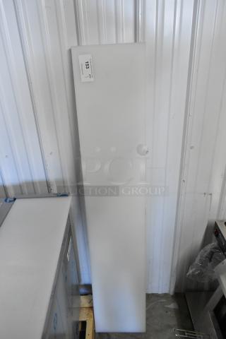 Brand new Avantco 178CBS1060 cutting board, 60 1/8" x 11 1/2", slight scratches, tag showing "153, Qty 1".