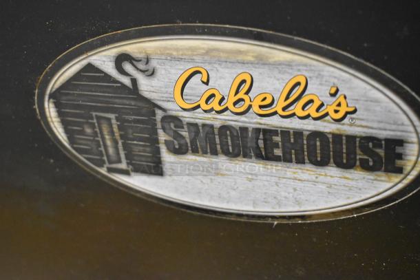 Pro Smoker N Roaster PK50PP electric smoker, 120V, 1 phase, metal construction, labeled "Cabela's Smokehouse."