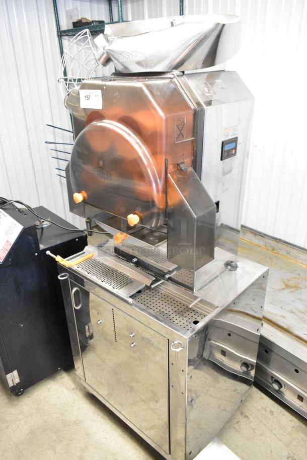 2018 Citrocasa 8000XB commercial citrus juicer in stainless steel, floor style, 115-120V, 1 phase, excellent condition.