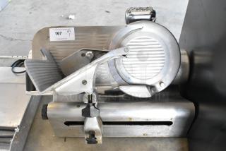 Globe Stainless Steel Commercial Countertop Meat Slicer w/ Blade Sharpener. 115 Volts, 1 Phase. - Item #1202138