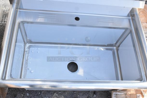 Brand new Steelton 522US3216 32"x16" utility sink, single-inlet faucet fit, minor scratches, durable stainless steel.