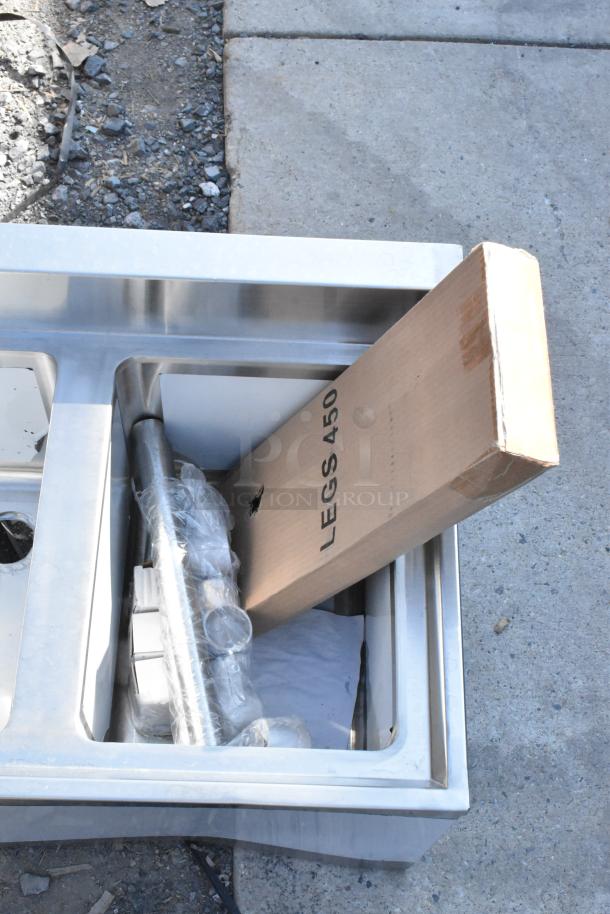 BRAND NEW Steelton 522BS3T38 3 Bowl 18 Gauge Underbar Sink, 38" x 18 3/4", scratch and dent, packed with accessories.