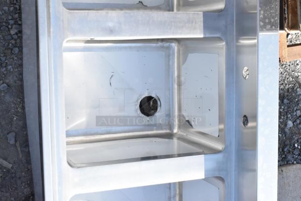 BRAND NEW SCRATCH AND DENT Steelton 522BS3T38 underbar sink, 3 bowls, 18-gauge steel, 38"x18 3/4", slight blemishes.