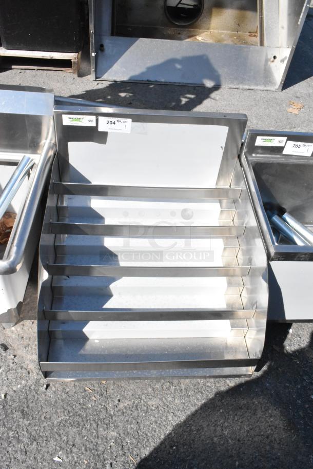 BRAND NEW Regency 600LDR2624 stainless steel 24" five-tier liquor display rack, 26" deep, scratch and dent condition.