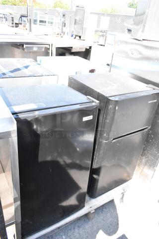 Four mini coolers including Nostalgia IRF32BK, Black & Decker BCD33B, Accucold ARG3PV, and Galanz. Used condition.