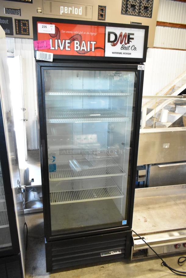 2023 Treu GDM-26-HC single door reach-in cooler merchandiser with poly-coated racks, 115 volts, excellent condition.